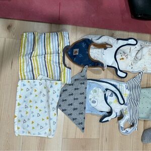 Striped and Patterned Baby Bib Set